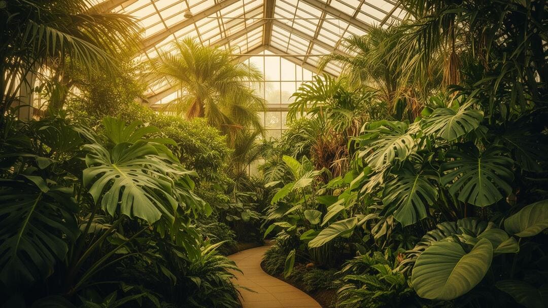 Serre botanique luxuriante